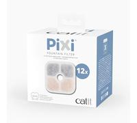 catit 43723 PIXI - Cartuchos de repuesto para fuente de agua, 12 unidades, algodón, color blanco