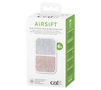 Catit Airsift Dual Acción Pad 6er-Pack para Baño de Gato, Filtro de Olor