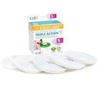 Catit Cartucho Triple Acción para Bebedero, Fuente para Gatos, 5 Unidades | Filtros de repuesto oficiales para fuentes de agua potable para gatos Catit