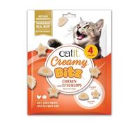 Snacks Catit Creamy Bitz Pollo con Vieiras, 4 x 12 g
