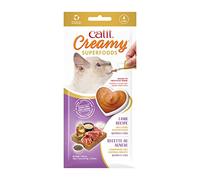 Catit Creamy Superfood Snack húmedo para Gatos Cordero/Quinoa y Chía, 4x10g | Tratamiento hidratante y saludable para gatos de todas las edades