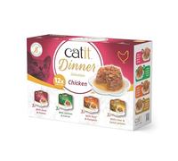 Catit Cuisine Dinner Surtido | Alta proteína, sin granos, con taurina, vitaminas y verduras y calabaza