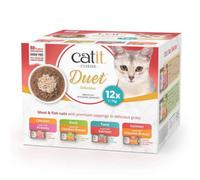 Catit Cuisine Duet Selection – Alimento húmedo para gato adulto, surtido – Pack de 12 x 75 g