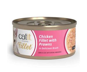 Catit Cuisine Filete - Alimento húmedo para gato adulto - Pollo con gambas - Cantidad: 75 g