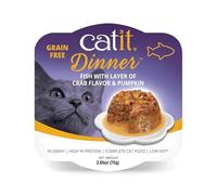 Catit Dinner Pescado con sabor a Cangrejo y Calabaza, 80 g