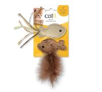 Catit Fish Twin con Rafia y Cola de Plumas 2PC