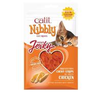 Catit Nibbly Jerky Snack seco Saludable para Gatos, Tiras de Pollo masticables, Pollo, 30g (Paquete de 6)