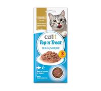 Catit Top 'n' Treat Snack Húmedo Topper Gatos 3 x 60 g Atún y Shirasu | Ingredientes naturales y de calidad