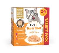 Catit Top 'n' Treat Snack Húmedo y Topper Gatos 24 x 60 g Pack Pollo | Ingredientes naturales y de calidad