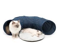 Túnel para gatos vesper con cama azul 68x97x28cm catit