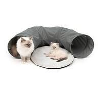 Túnel para gatos vesper con cama gris 68x97x28cm catit