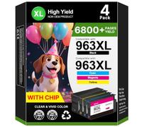 CATJOY Cartuchos de tinta 963 963XL compatibles con HP 963 XL 963 Ink Ink para HP OfficeJet Pro 9010 9020 9015 9012 9022 9014 9016 9018 (paquete de 4)