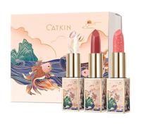 CATKIN Lip Balm Set, Balsamo Labial Hidratante Con Color, Colour Change Chapstick, Protector y Reparador Labial, Con Acido Hialuronico & Vitamina E, 3.5g, 3PCS Gift Box(04+06+09)