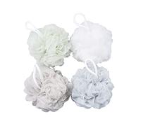 CATKOO Juego de 4 esponjas de baño para ducha, bolas de lufa para lavado corporal, limpieza, fregar, hombres y mujeres, accesorios de baño