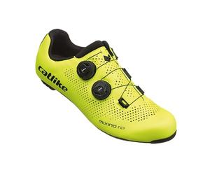 CATLIKE 7200100025 - Zapatillas de Ciclismo Carretera MIXINO RC1 Talla 42 Máxima Rigidez, Confort y Tecnología para un Rendimiento Superior, Amarillo Fluor