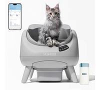 CATLINK Arenero Gatos autolimpiable sin reconocimiento multicats, con diseño Abierto, 5 GHz Wi-Fi, Gran Volumen XXL 12L, Compatible con Todo Tipo de Arena, Ideal para 1 Gato (Gris)