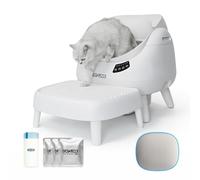 CATLINK Open X - Set de arenero autolimpiable para Gatos, Incluye Alfombrilla Antideslizante y rampa