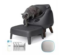 CATLINK Open X - Set de arenero autolimpiable para Gatos, Incluye Alfombrilla Antideslizante y rampa