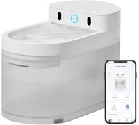 CATLINK W02 Fuente de Agua para Gatos con Control App, Alimentación por Batería 5000mAh, 2300ml, Informe de Salud, Filtro Fino, 30dB Bajo Ruido, Bebedero por Goteo