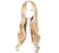 CATMEYE Peluca Larga Ondulada Rubia, 68 cm, con Flequillo, Resistente al Calor, para Cosplay, Carnaval y Uso Diario (Rubia)