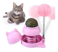 Catnip Balls Cat Lollipop | Catnip Wall Balls for Cats | Cat Nip Toys for Indoor Cats Adult | Rotatable Cat Licking Balls | Edible and Healthy with Spring Ball for Cat Teeth Cleaning Treats