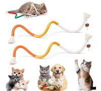 Catnip-Infused Organic Cotton Chew Rope Toys for Cats, Kitten Chew Toys Teething, Cat Ropes with Catnip, Interactive Cat Nip Kitty for All Breeds 27 Inches (Orange-2pcs)