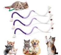 Catnip-Infused Organic Cotton Chew Rope Toys for Cats, Kitten Chew Toys Teething, Cat Ropes with Catnip, Interactive Cat Nip Kitty for All Breeds 27 Inches (Purple-3pcs)
