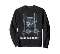 Catnip Made Me Do It Cat Prison Bars Cat Jail Russian Blue Sudadera