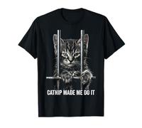 Catnip Made Me Do It Cat Prison Bars Jail American Shorthair Camiseta