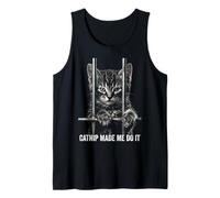 Catnip Made Me Do It Cat Prison Bars Jail American Shorthair Camiseta sin Mangas