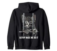 Catnip Made Me Do It Cat Prison Bars Jail American Shorthair Sudadera con Capucha