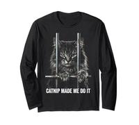Catnip Made Me Do It Cat Prison Bars Jail Domestic Longhair Manga Larga