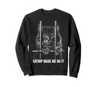 Catnip Made Me Do It Cat Prison Bars Jail Domestic Longhair Sudadera