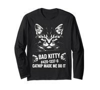 Catnip Made Me Do It Funny Cat Mugshot Manga Larga
