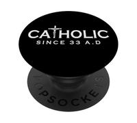 Católico Desde el 33 d.C. | Crucifijo Jesús Fe Cristiana PopSockets PopGrip Adhesivo