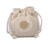 CATOR 1 pcs bolso cruzado de un solo hombro de paja para mujer, bolso flecos bolso cruzado de playa para todo el verano, bolso de ocio con borla