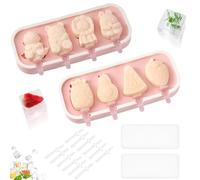 CATOR 2 Pack Molde Helado Silicona,Reutilizable Moldes de Helado,con 12 Palo de Plástico,Moldes Helados Silicona de Grado Alimenticio,para Helados DIY Niños
