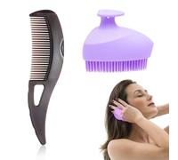 CATOR 2 PCS Peine para la Caspa, Peine de Dientes Huecos para el Cuero Cabelludo con Caspa, Peinetas para el Pelo Cabelludo para Mujeres y Hombres con Mango para Raspar la Piel