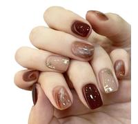 CATOR 24 PcsPegatinas de Gel, Burgundy color Pegatinas Uñas Gel, Gel Semicurado de Pegatinas, Adhesivos para Uñas de Gel, Envolturas de Esmalte de Gel para Uñas