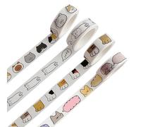 CATOR 4 rollos de Washi Tape, Lindo gatito cinta decorativa impresa de hoja dorada para manualidades de bricolaje, álbumes de recortes, boletos, diario, planificación, regalos, decoración,15mm x 5m