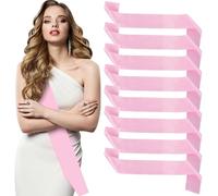 CATOR 8 unidades de fajas rosa con estampado de banda de satén para manualidades lisas de satén, fajas decorativas de satén para bodas y fiestas