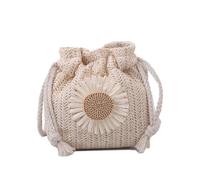 CATOR Bolso cruzado de un solo hombro de paja para mujer, bolso cruzado de playa para todo el verano, bolso de ocio con borla, colgante de accesorio de concha de playa