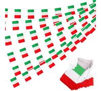 CATOR Italiana Banderas de banderas, 6,8 metros, 30 hojas de Italia banderas de cuerda, bandera de Italia, para fiesta nacional, eventos patrióticos, deportivos, bares decoraciones