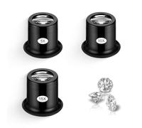 CATOR Paquete de 3 lupas de 5 x 10 x 15 aumentos, lupa monocular para relojero, lente para reloj, lupa para relojero, lupa para joyero, lupa monocular, para relojes, joyería