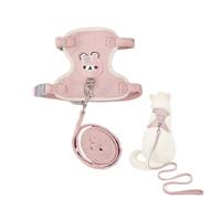 CATOR pieza Correa de Conejo,120cm,Accesorios de Conejo, Arneses, Collares Y Correas Para Animales Pequeños, Arnés Con Correa, Arnés de Conejo,Correa ajustable para mascotas,para 1-1,5 kg(rosa)