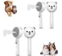 Catosnap Brush, 3 In 1 Pet Spray Hair Removal Comb For Shedding, One-Click Release Button And Tank, And Hydrates Shiny, Pet Fur Soft For Indoor Long Or Short Loose Haired (2pcs White)