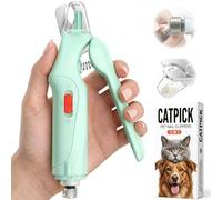CATPICK Cortaúñas 2 en 1 para gatos y cortaúñas para perros grandes, medianos y pequeños, cortador de garras de gatos, sensor rápido y protector de seguridad, recargable por USB, con 2 luces LED