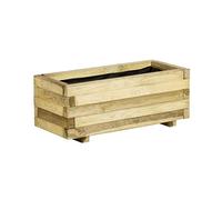 CATRAL Jardinera Rectangular Dora Madera para Jardín y Terraza 90X40X33CM | Fabricado En Madera De Pino Silvestre Tratada En Autoclave Nivel 3, Resistente Y Duradero Para Uso Exterior Continuado