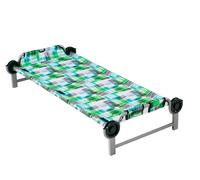 Catre de marco recto sin bolsillo lateral motivo de cuadros kid-o-bed disc-o-bed
