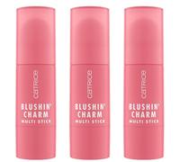 Catrice Blushin' Charm Multi Stick, colorete, n.º 010, rosa, resultado inmediato, natural, radiante y fresco, vegano, sin parabenos, sin nanopartículas, paquete de 3 (3 x 5,5 g)